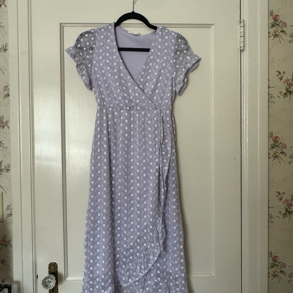 Miami Lavender Polka Dot Midi Dress